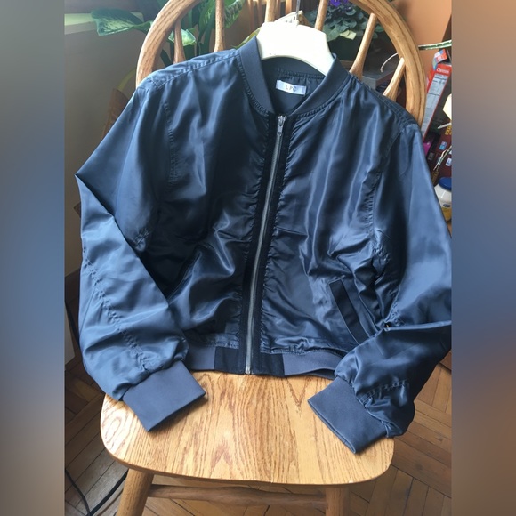 EUC Linea Pelle Green Bomber Jacket Women’s Large - Picture 3 of 13